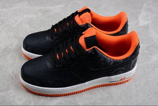 Men's Air Force 1 Black/Orange Shoes 057